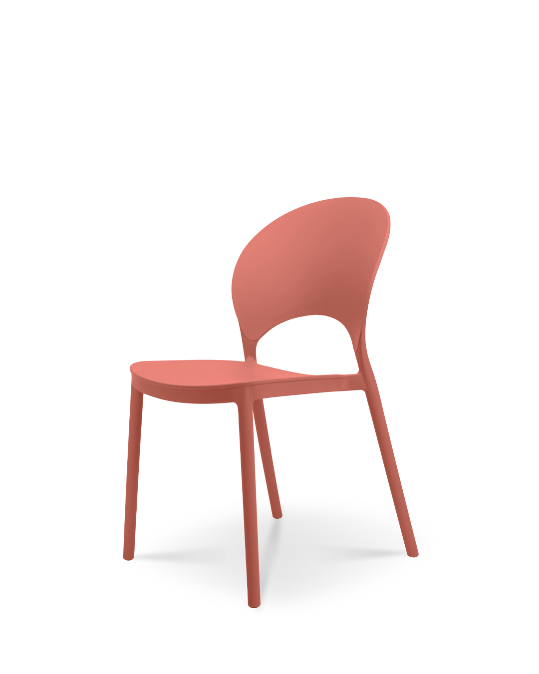 Silla Nysa de plástico color castaño rojizo