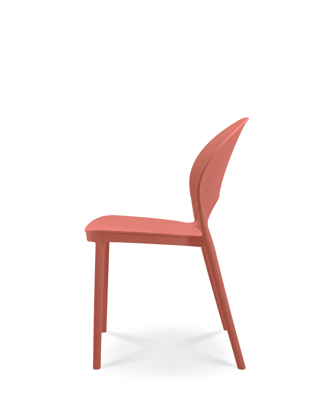 Silla Nysa de plástico color castaño rojizo