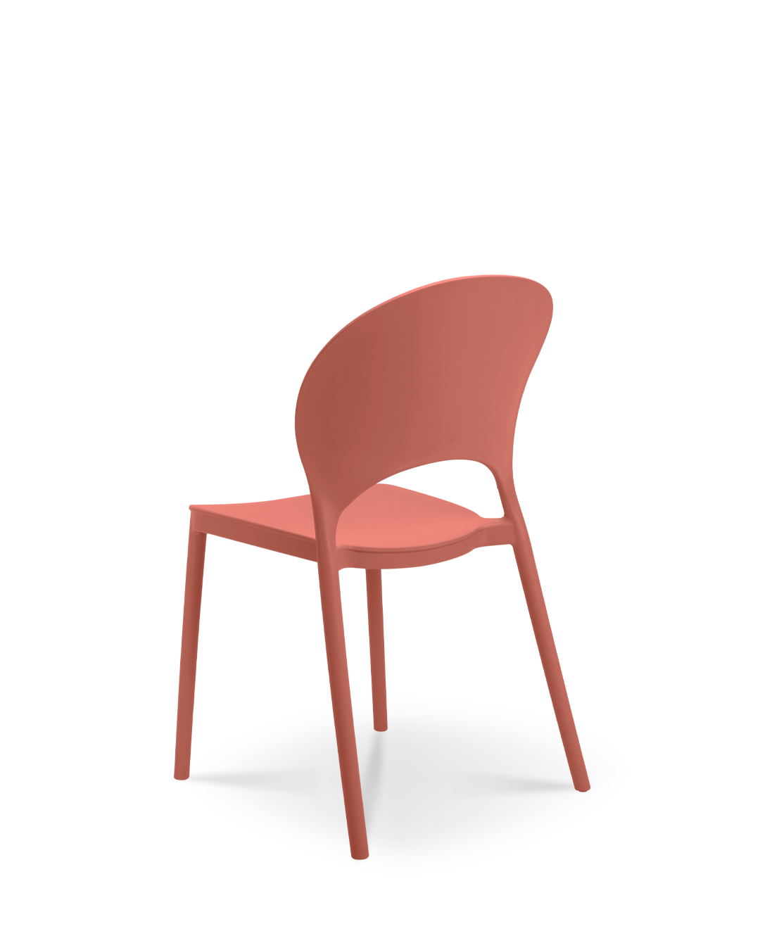 Silla Nysa de plástico color castaño rojizo