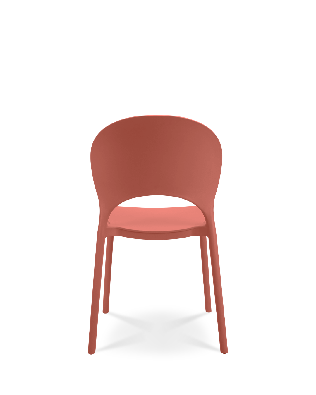 Silla Nysa de plástico color castaño rojizo