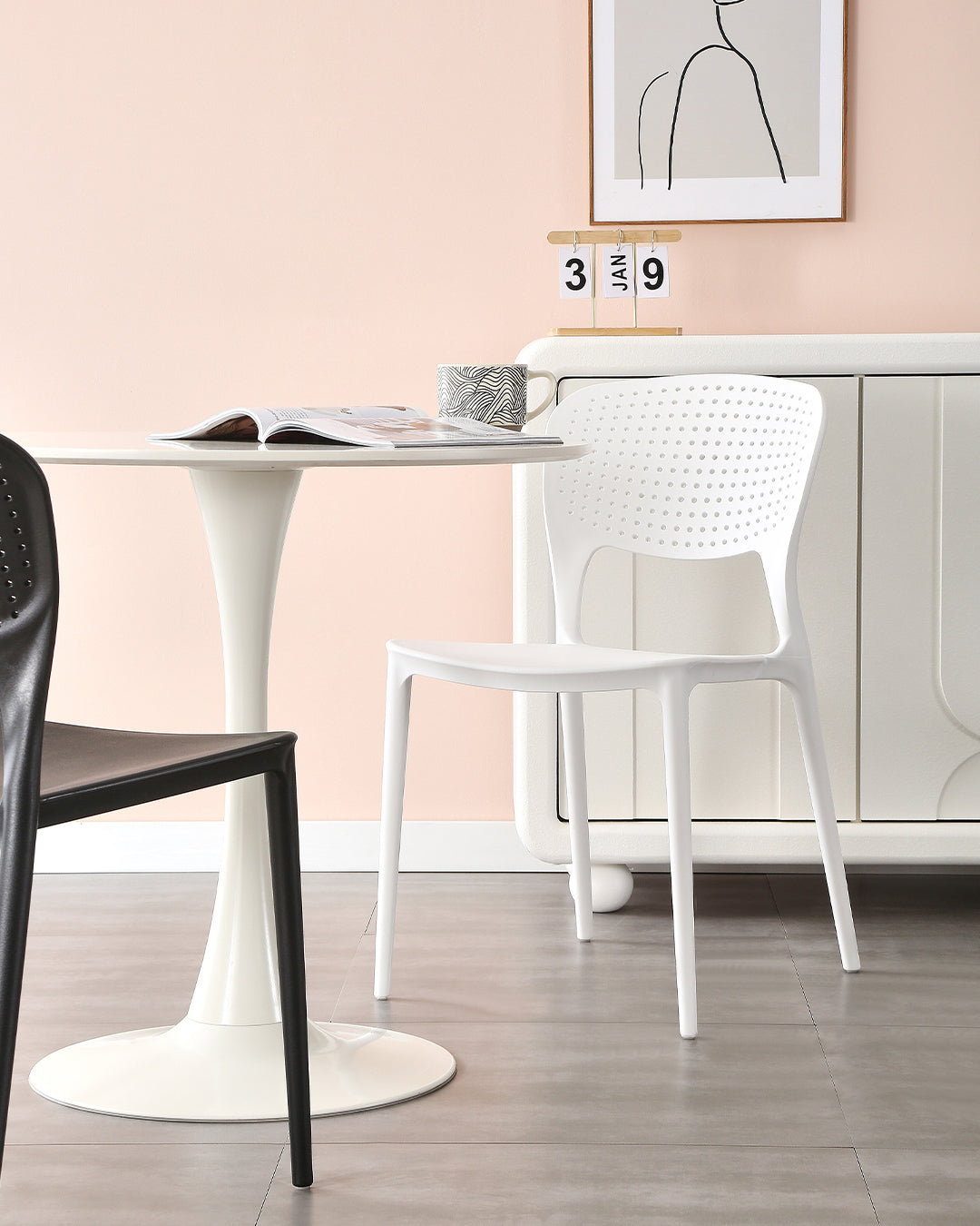 Silla apilable de comedor Themis Blanco