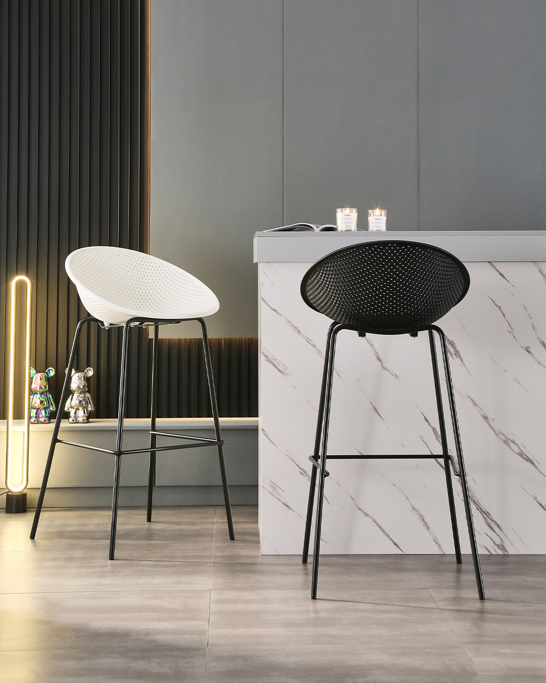 Europa Bar Stool Ivory White