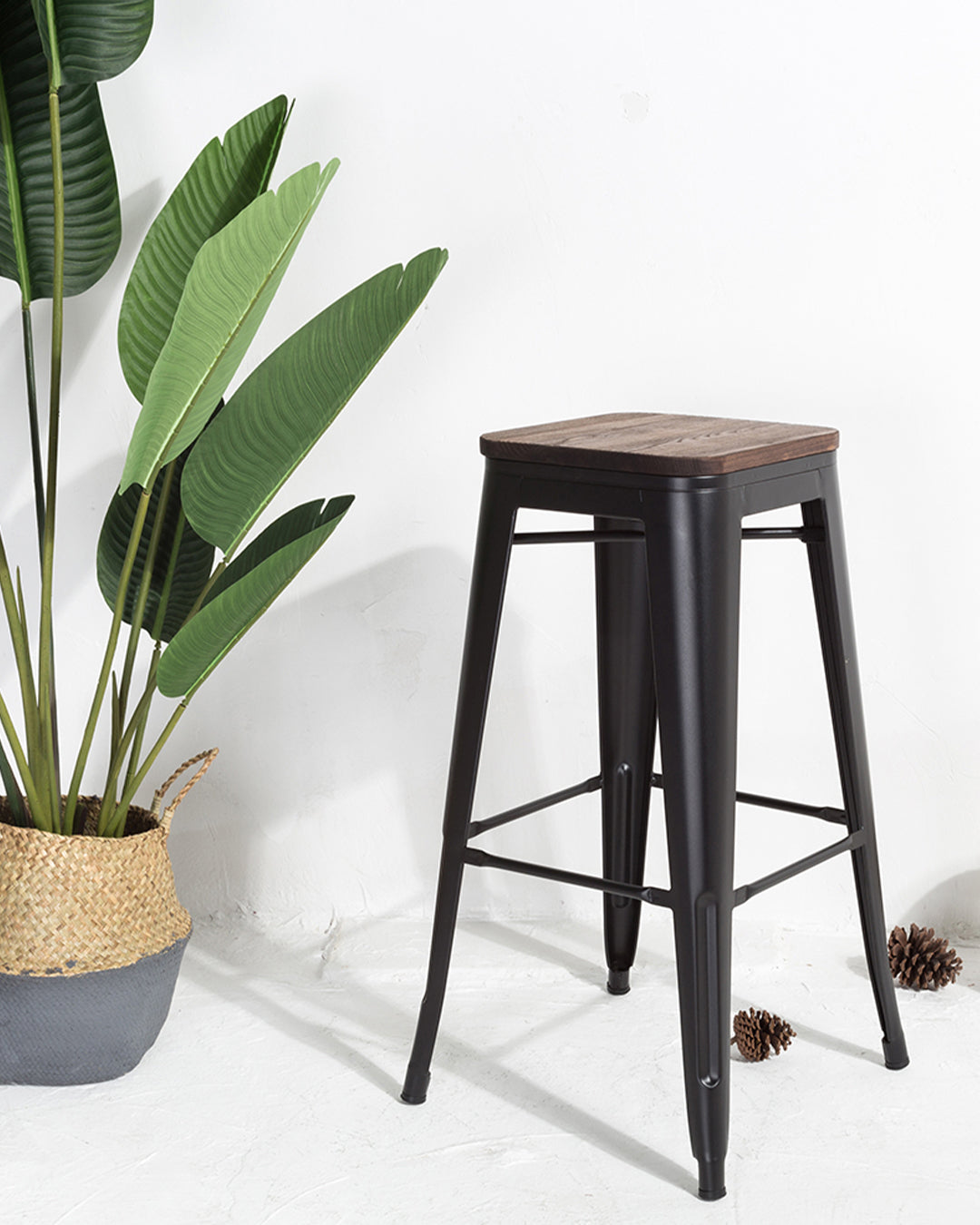 Lix Wood Bar Stool White