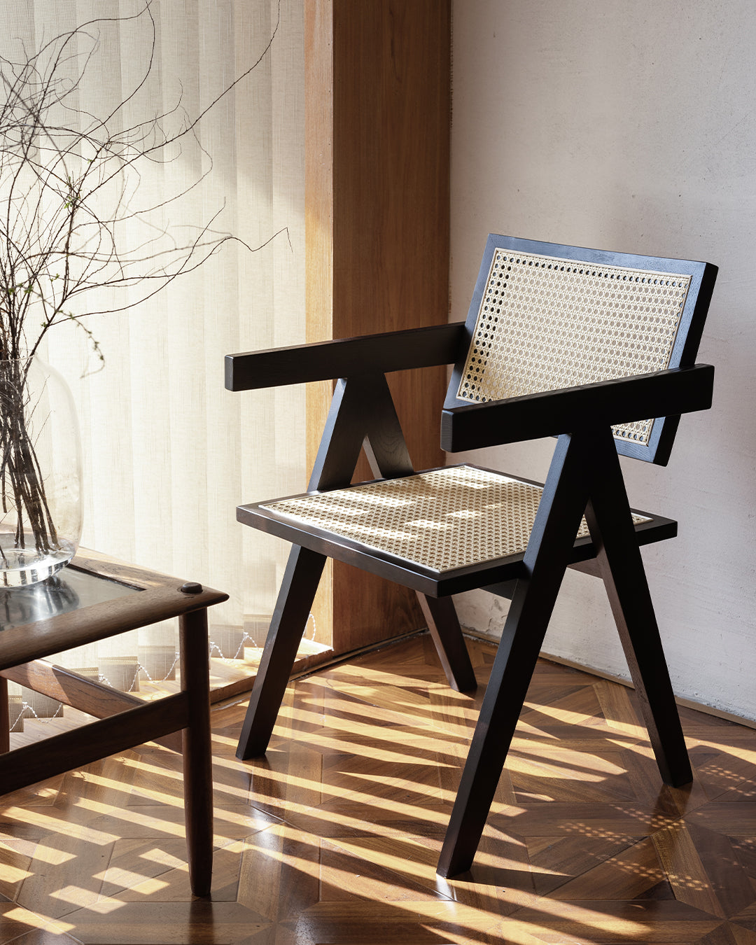 Silla de Comedor en Madera de Fresno Tapizada con Reposabrazos Odelette