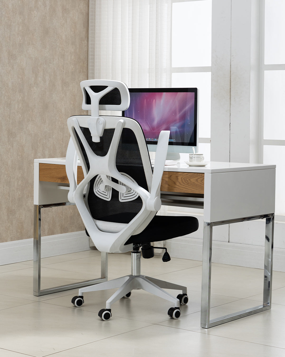 Silla de Oficina Klotho Blanco/Gris