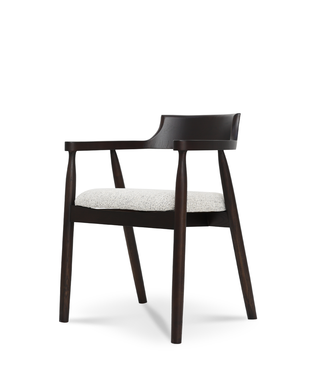 Silla de Comedor en Madera de Fresno Tapizada Kennedy Dark