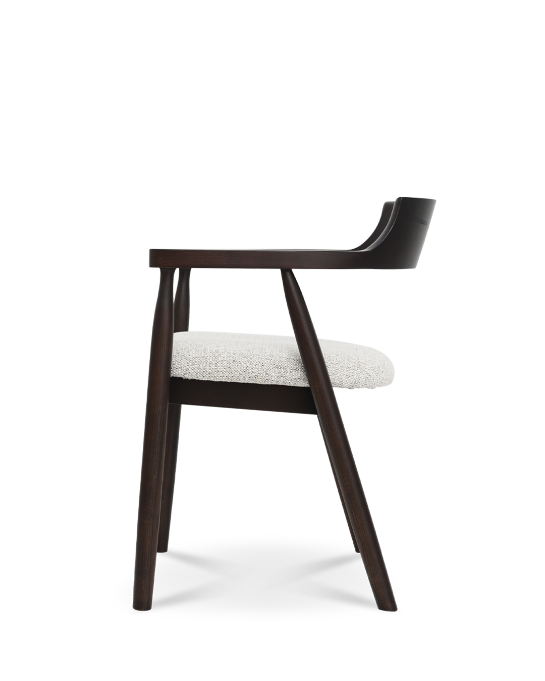 Silla de Comedor en Madera de Fresno Tapizada Kennedy Dark