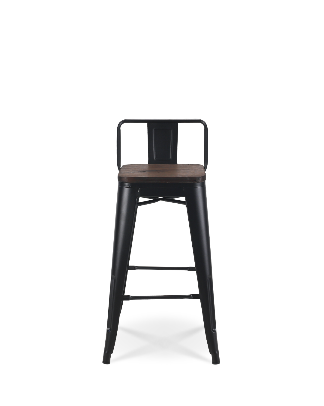 Silla alta LIX de metal negro y madera