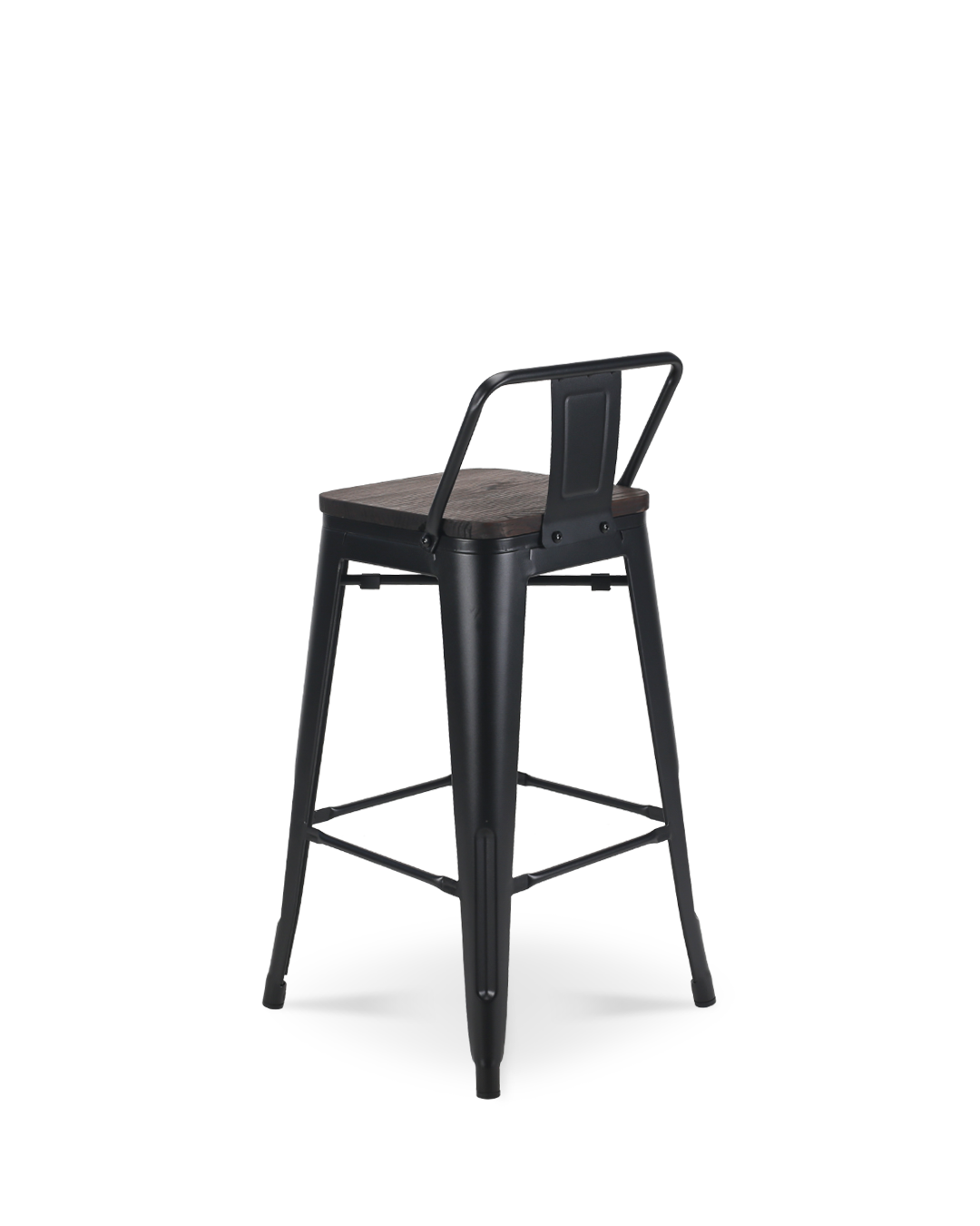 Silla alta LIX de metal negro y madera