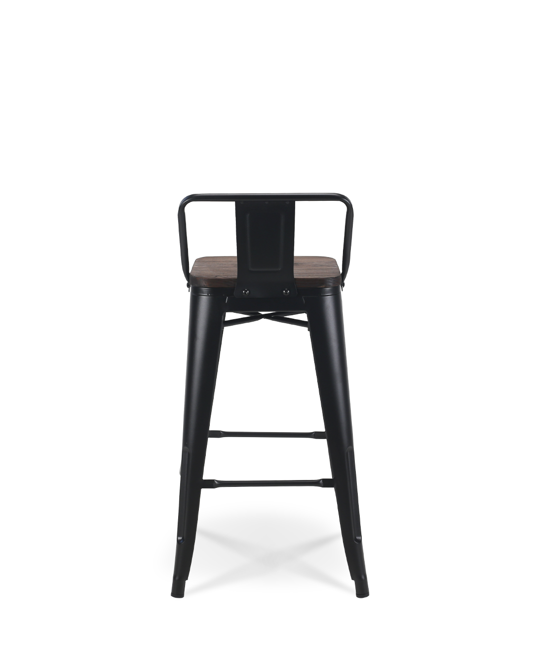 Silla alta LIX de metal negro y madera