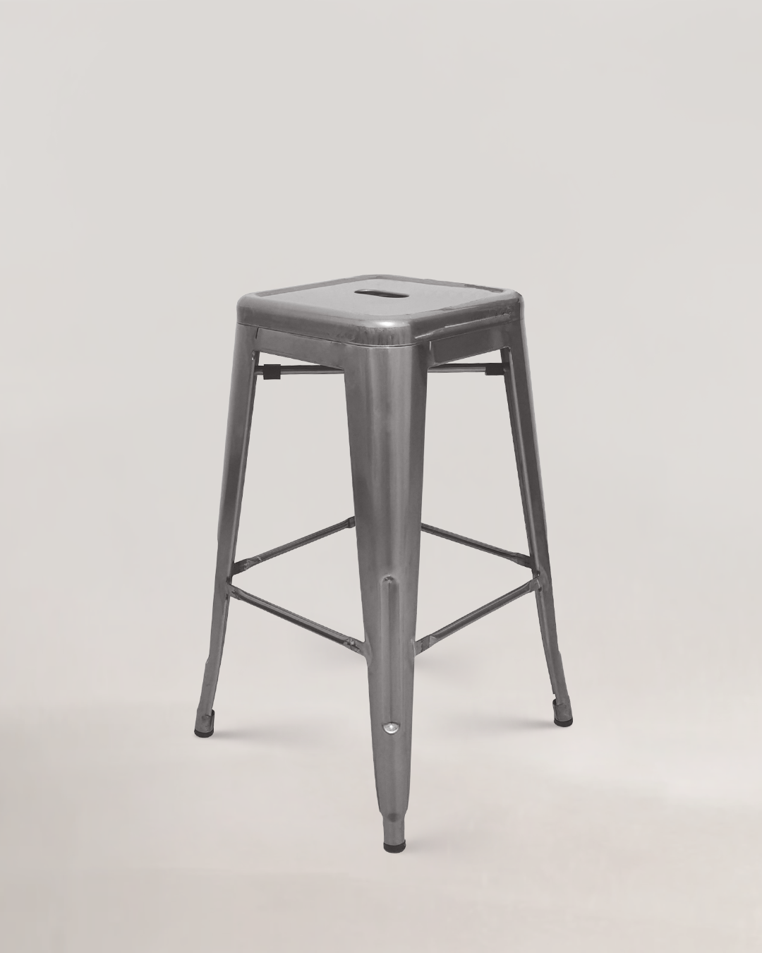 Taburete Alto LIX de metal gris cristal