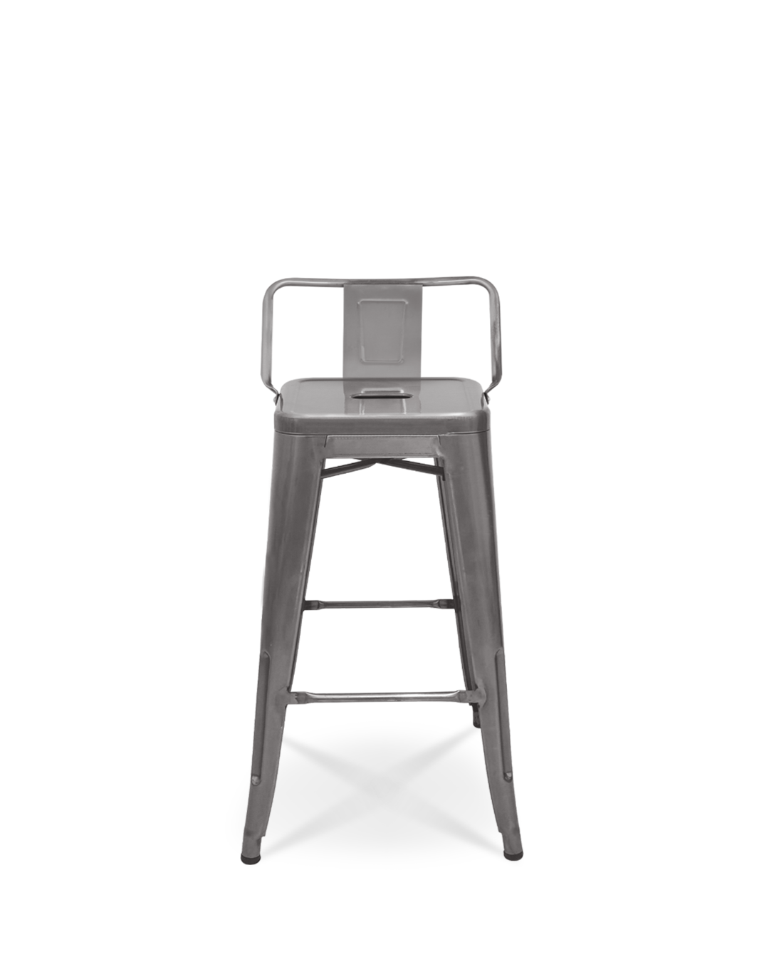 Silla alta Lix de metal gris cristal