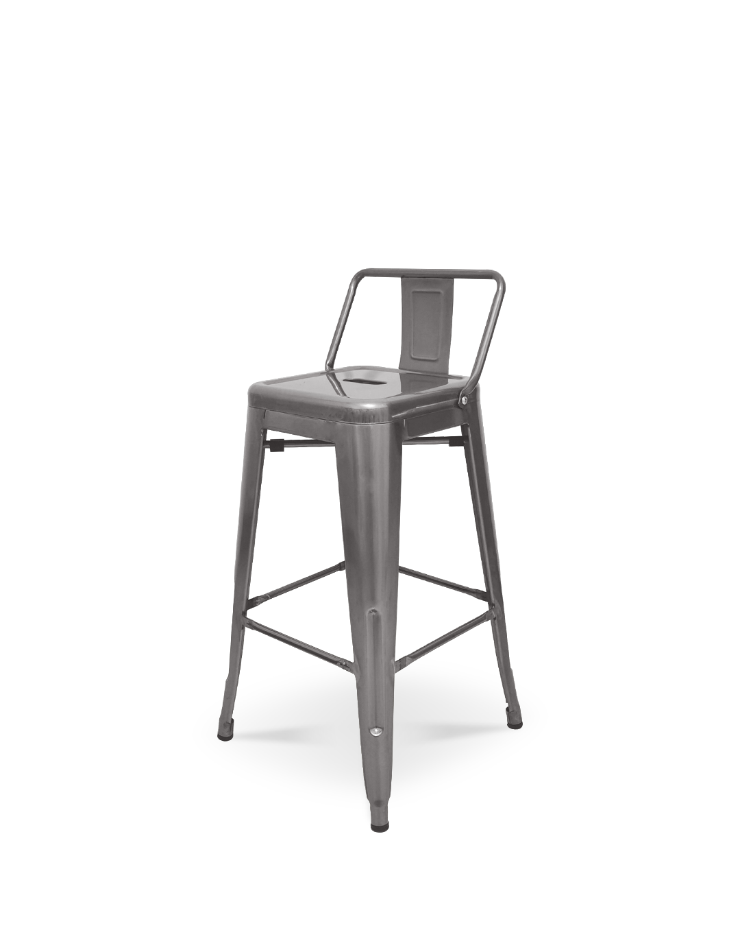 Silla alta Lix de metal gris cristal