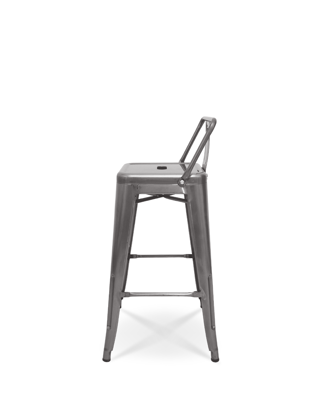 Silla alta Lix de metal gris cristal