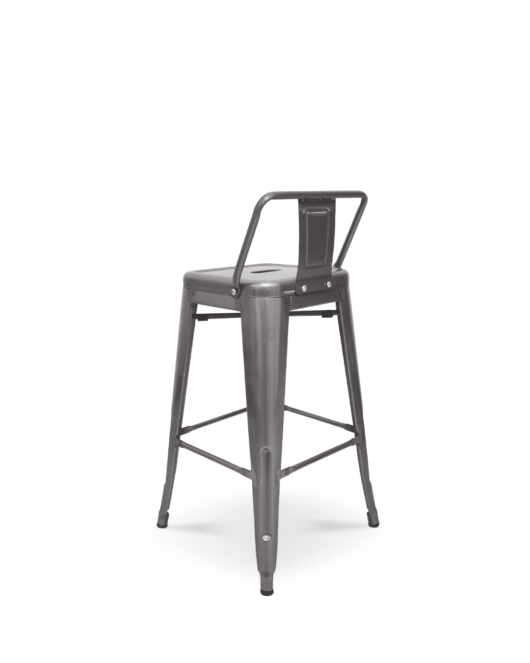 Silla alta Lix de metal gris cristal