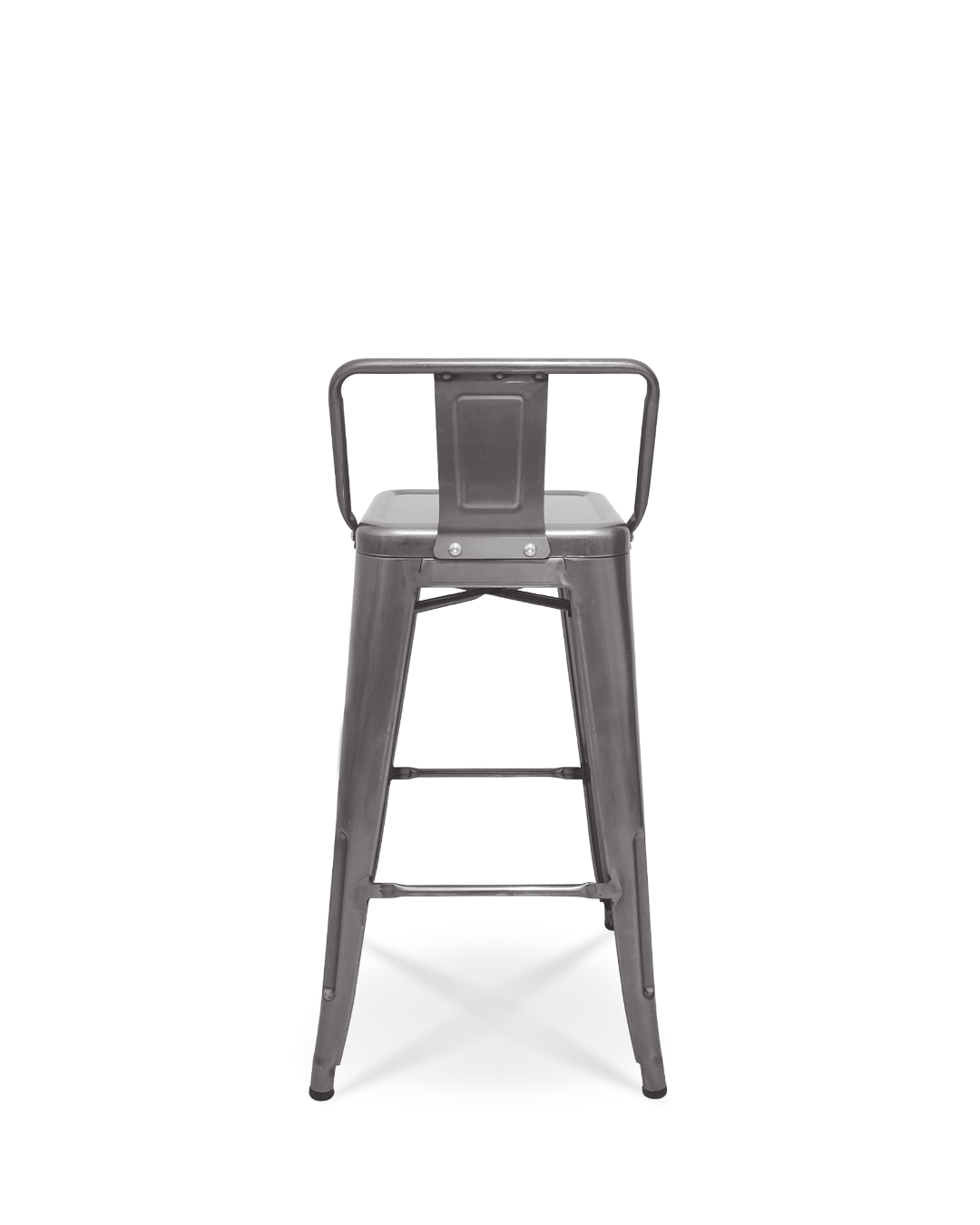 Silla alta Lix de metal gris cristal