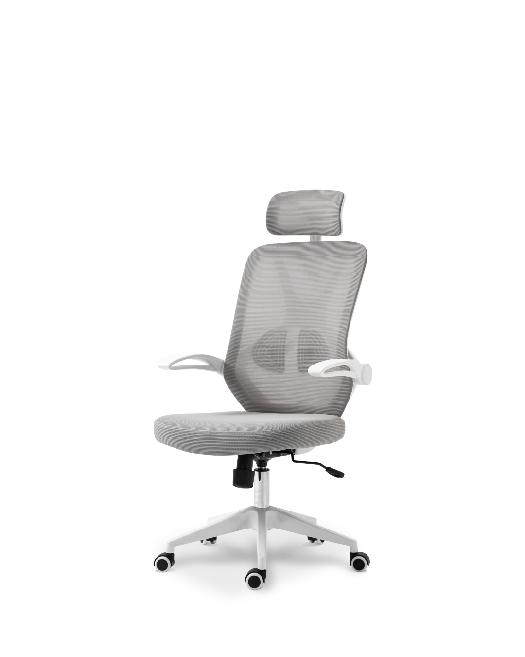 Silla de oficina Klotho blanca y gris