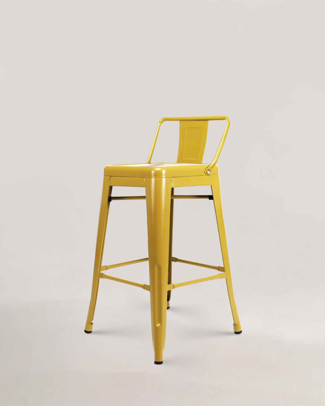 Silla alta Lix de metal amarillo