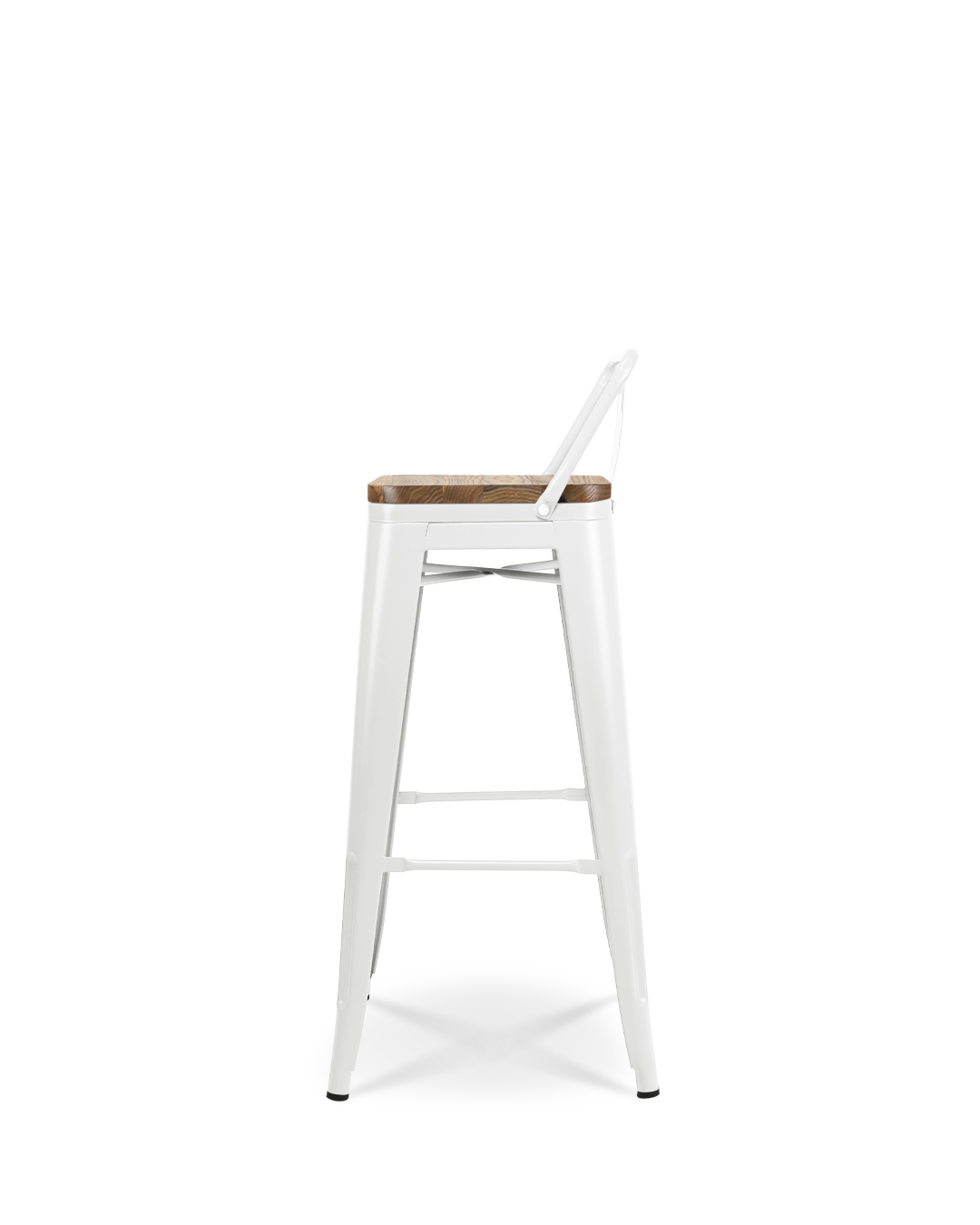 Chaise de bar en bois Lix blanc