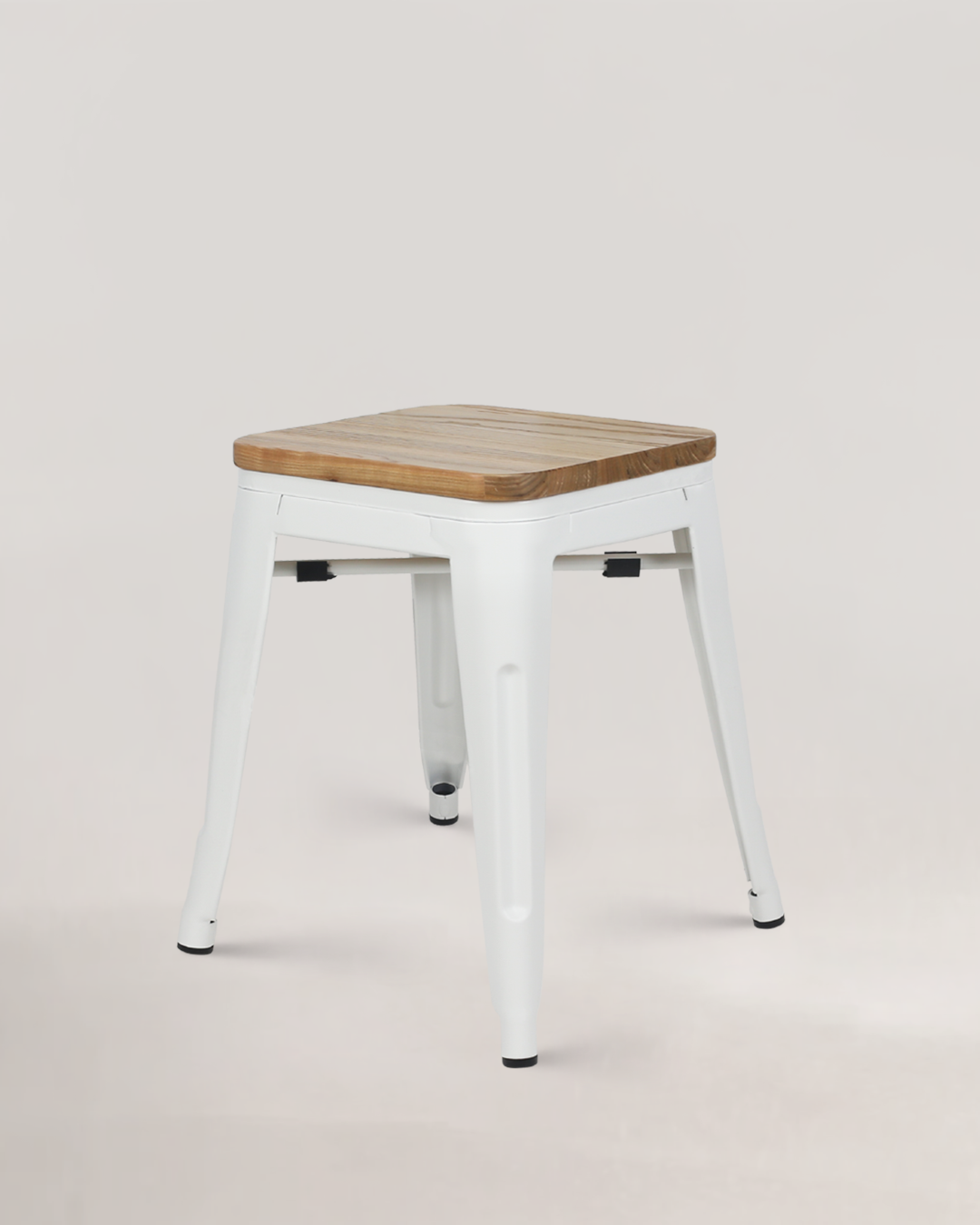 Taburete Metal y Madera LIX Blanco