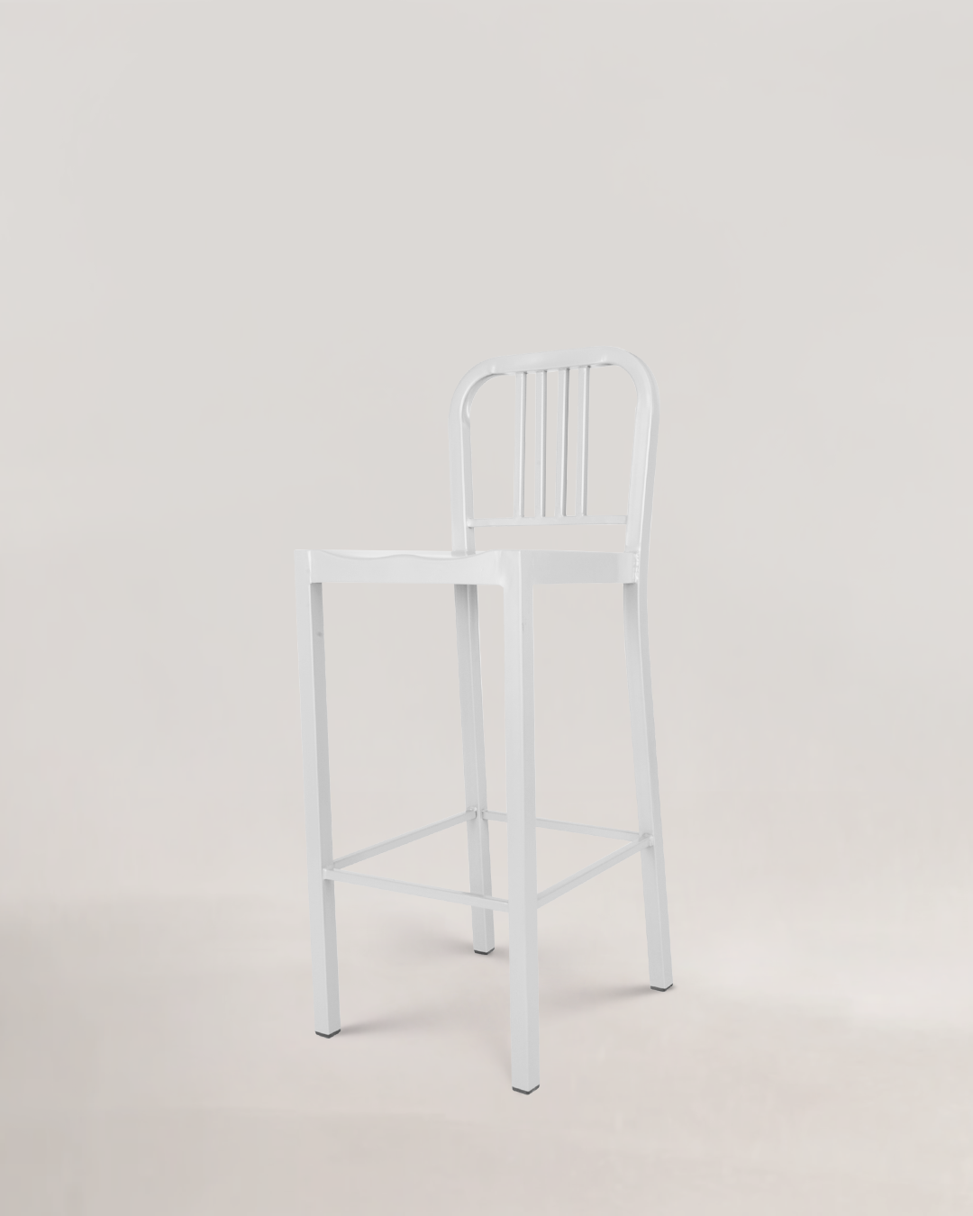 Navy Bar Stool White