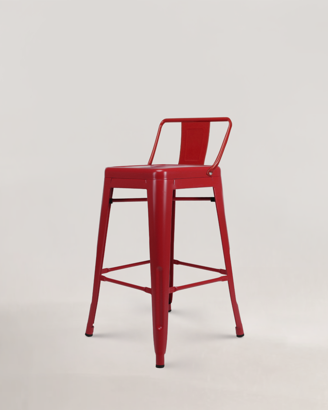 Silla Alta Lix de metal rojo