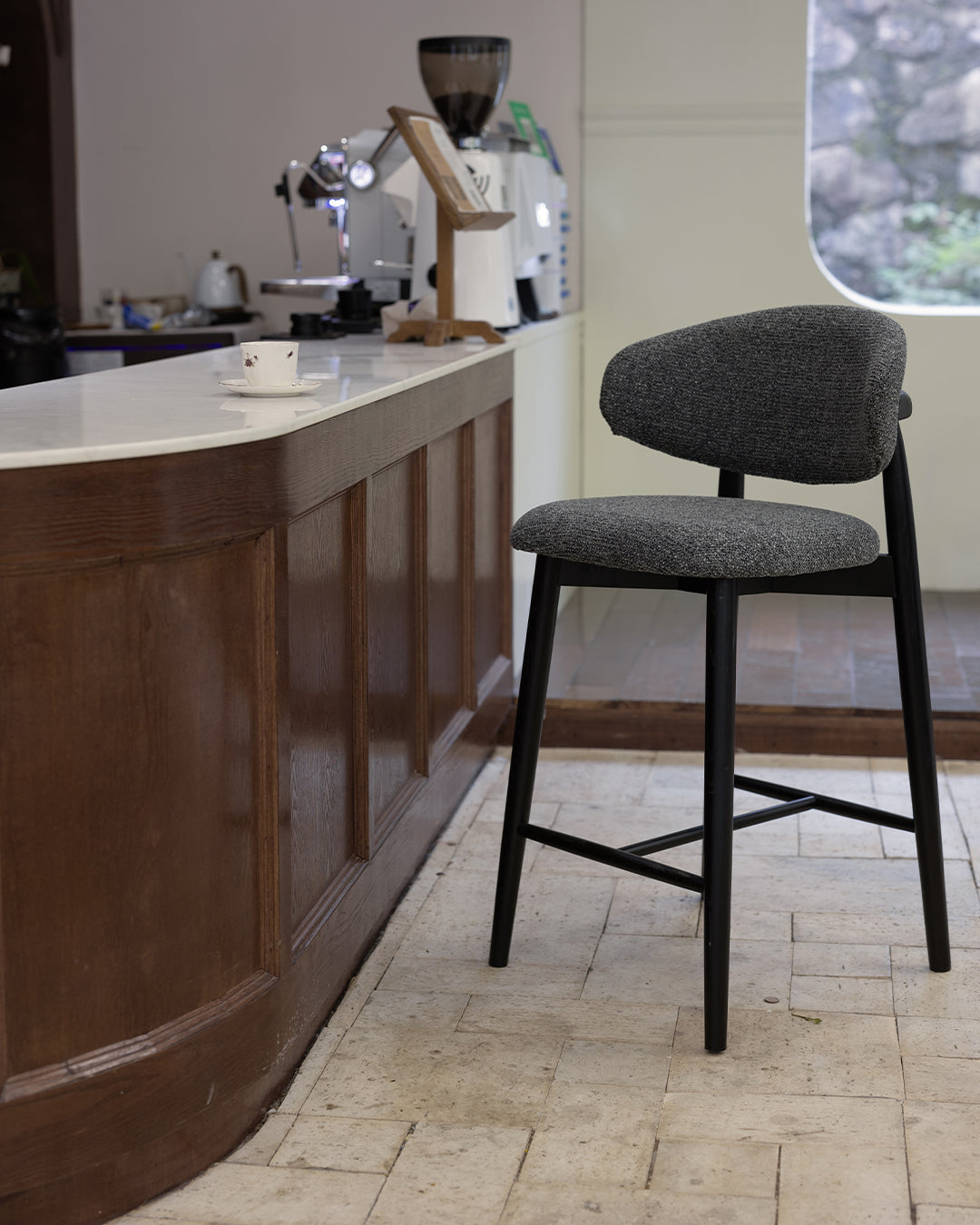 Silvia Wooden Bar Chair Black