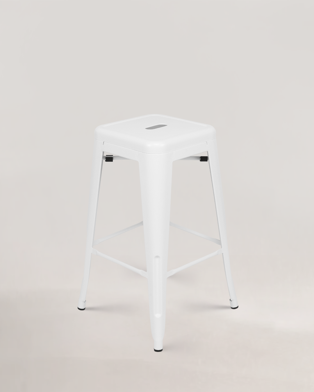 Taburete Alto LIX de metal blanco