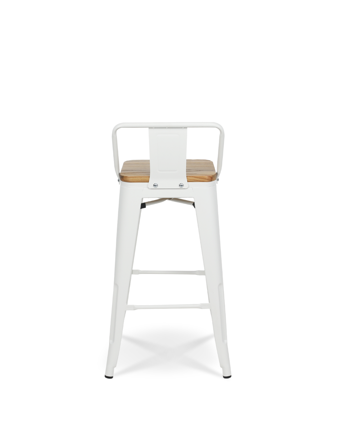 Silla alta LIX de metal blanco y madera